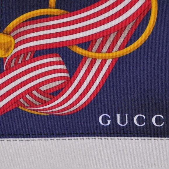NWT GUCCI SILK INTERLOCKING GG TWILL NECK SCARF - Picture 4 of 5